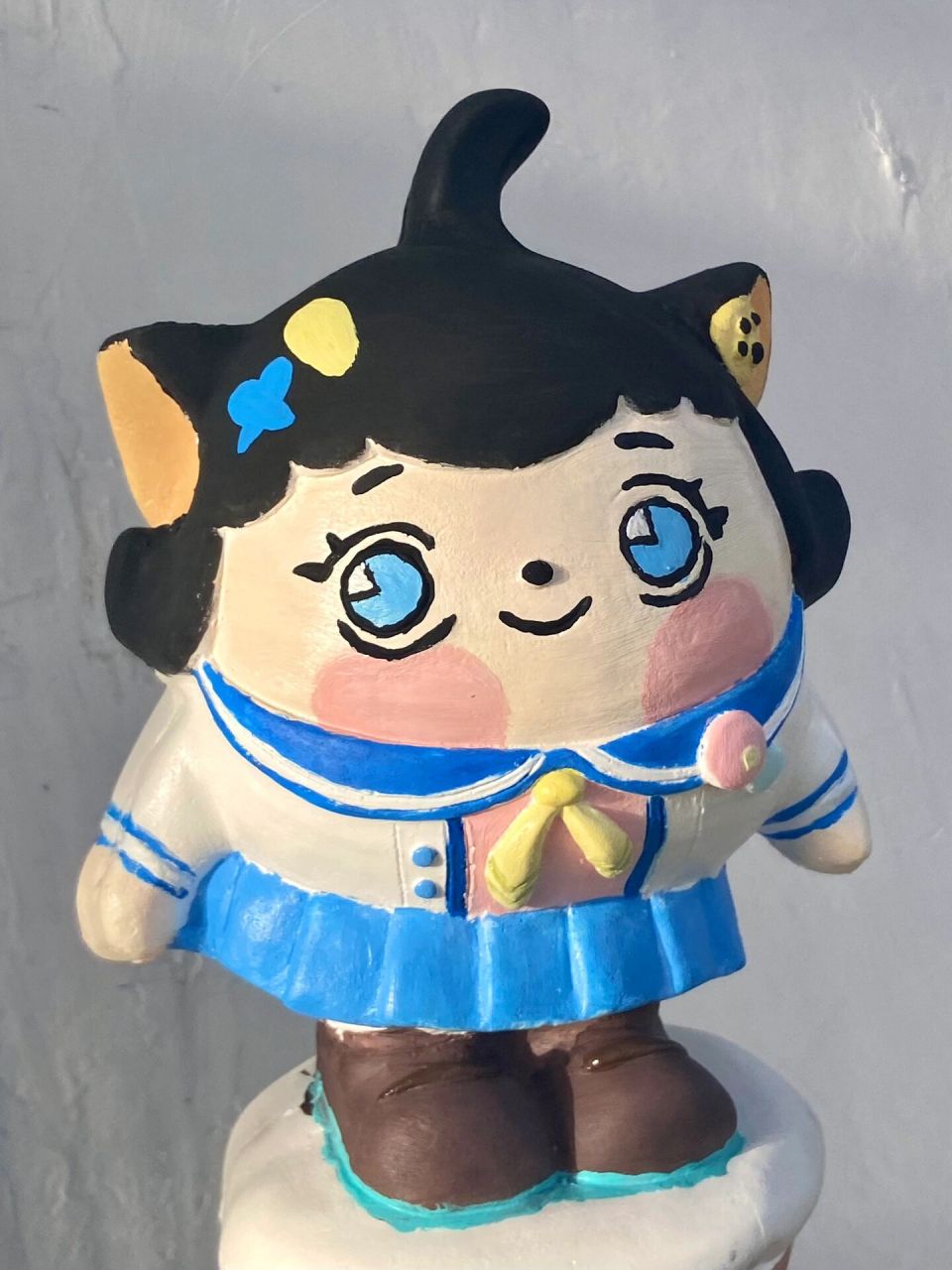 前期无敌的jk妹 蛋04仔石膏娃娃涂色 画一只傻蛋 摆在家里还挺好玩