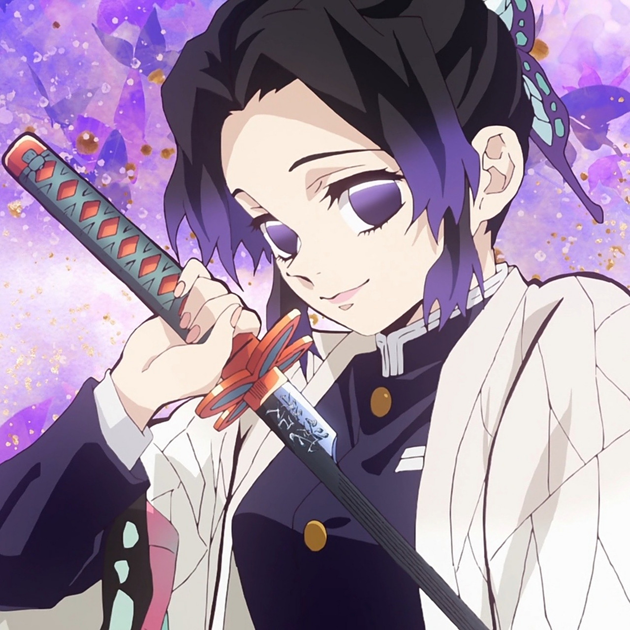 自截鬼灭之刃壁纸头像03蝴蝶忍 蝴蝶忍 富冈义勇 生活应该温柔 及时