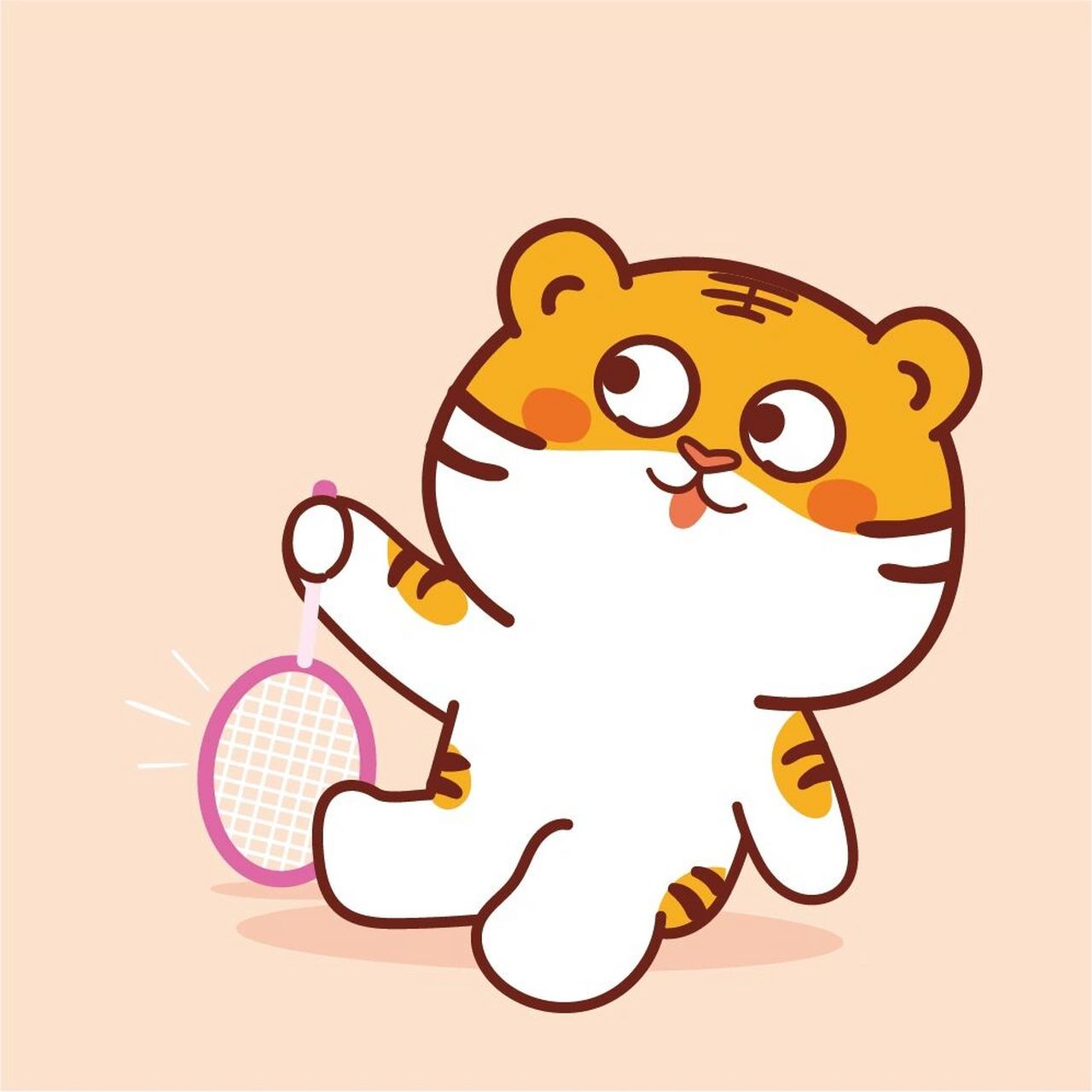 虎萌萌打羽毛球头像分享 虎萌萌——生肖乐园系列ip 治愈系萌虎,元气