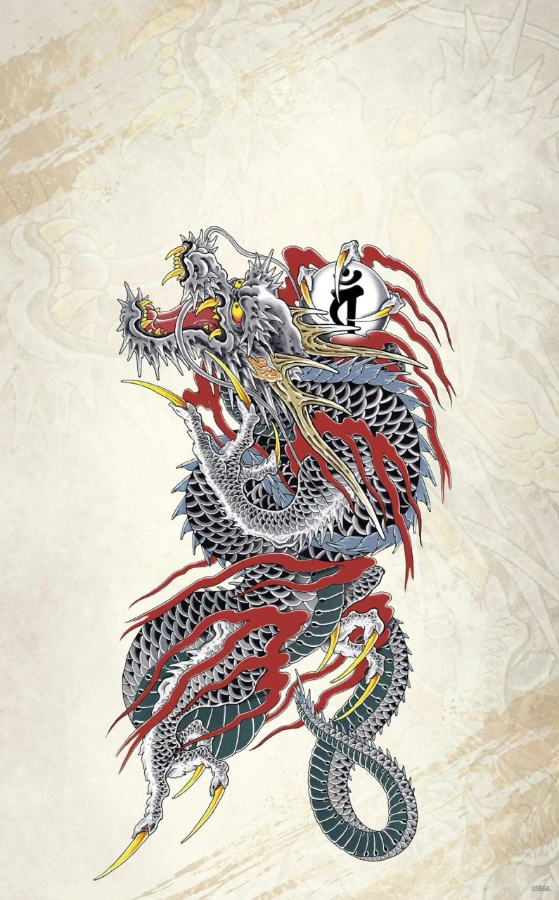 微信聊天背景图,如龙纹身 上图依次为: 1.应龙,桐生一马背后的纹身.