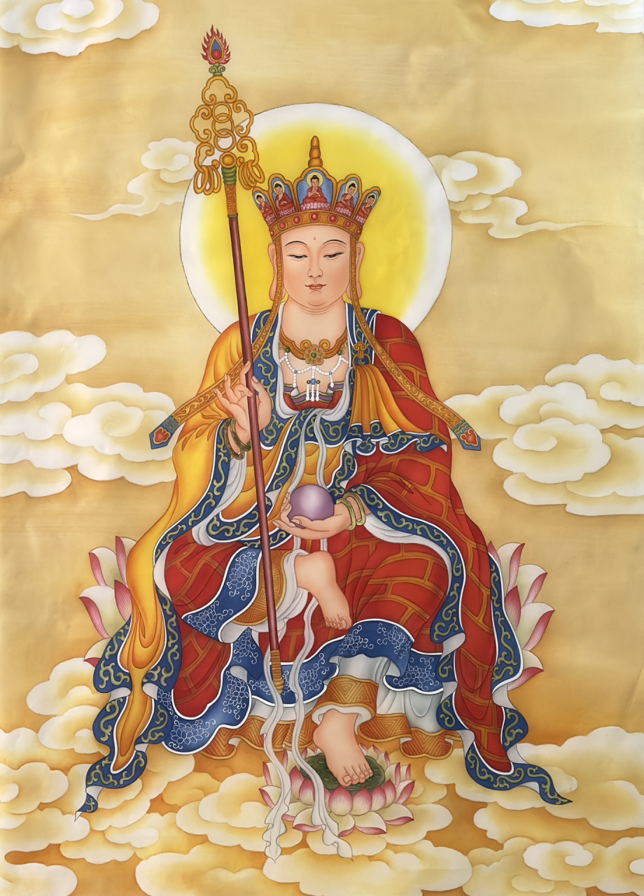 众生度尽,方证菩提 工笔手绘地藏菩萨画像