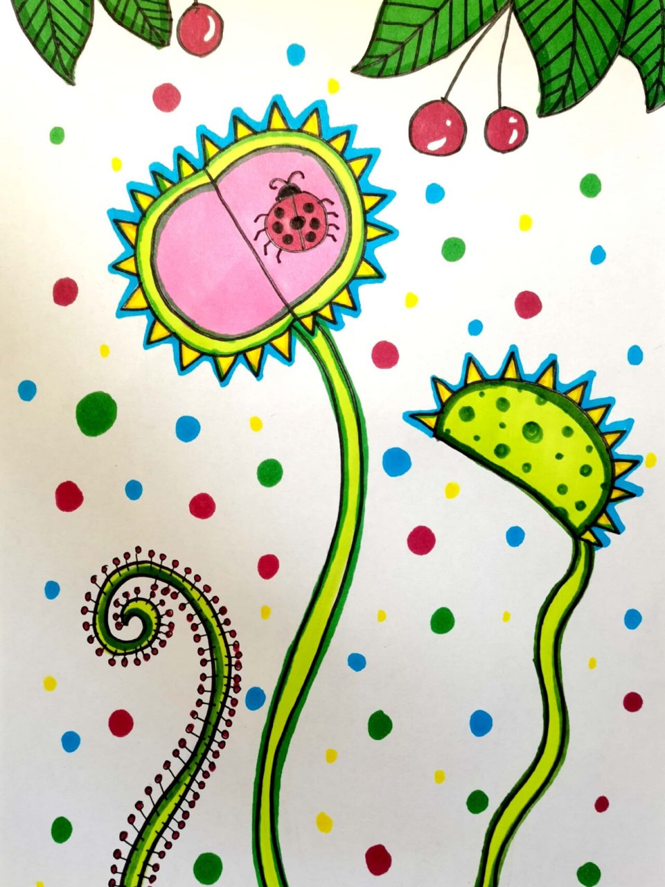 吃虫草儿童画 卡通画创意儿童画 适合4-5岁小朋友的课效