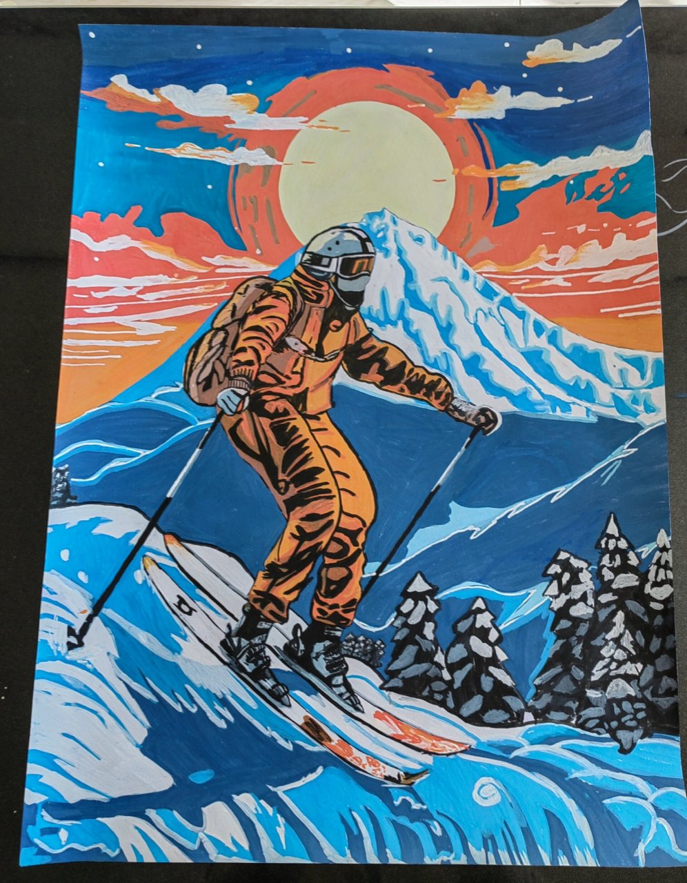 冰雪主题作品 手抄报绘画 赵浩然 冰雪滑雪主题参赛作品 手抄报内容