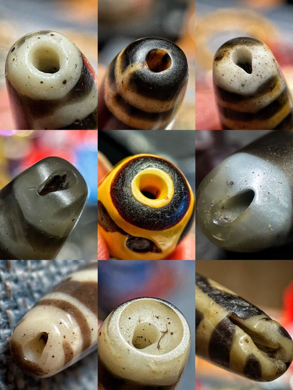 老料天珠之美孔欣赏～ 14年接触藏传,15年开始专项于老料器天珠,无论