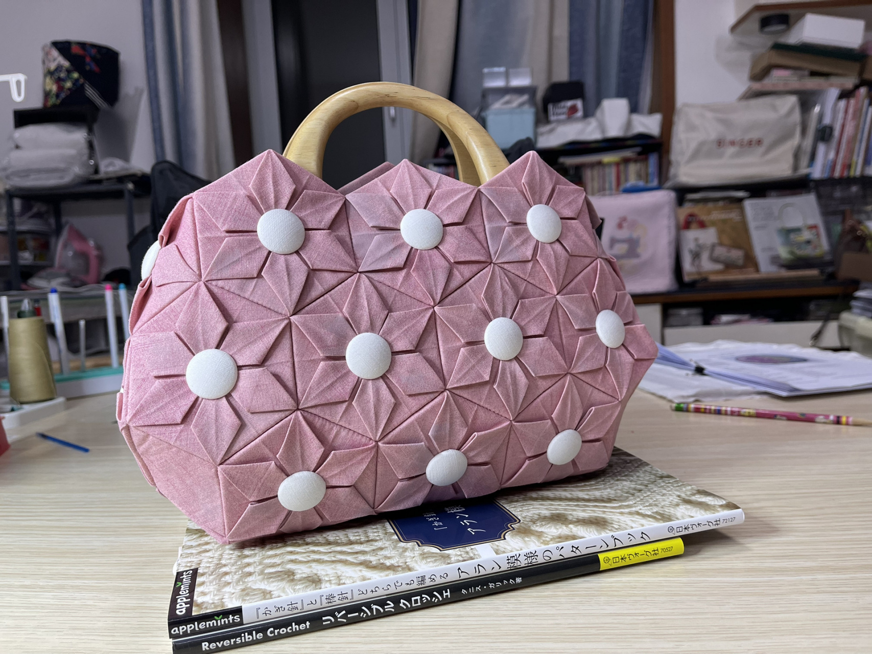 折纸六边形拼布包完成