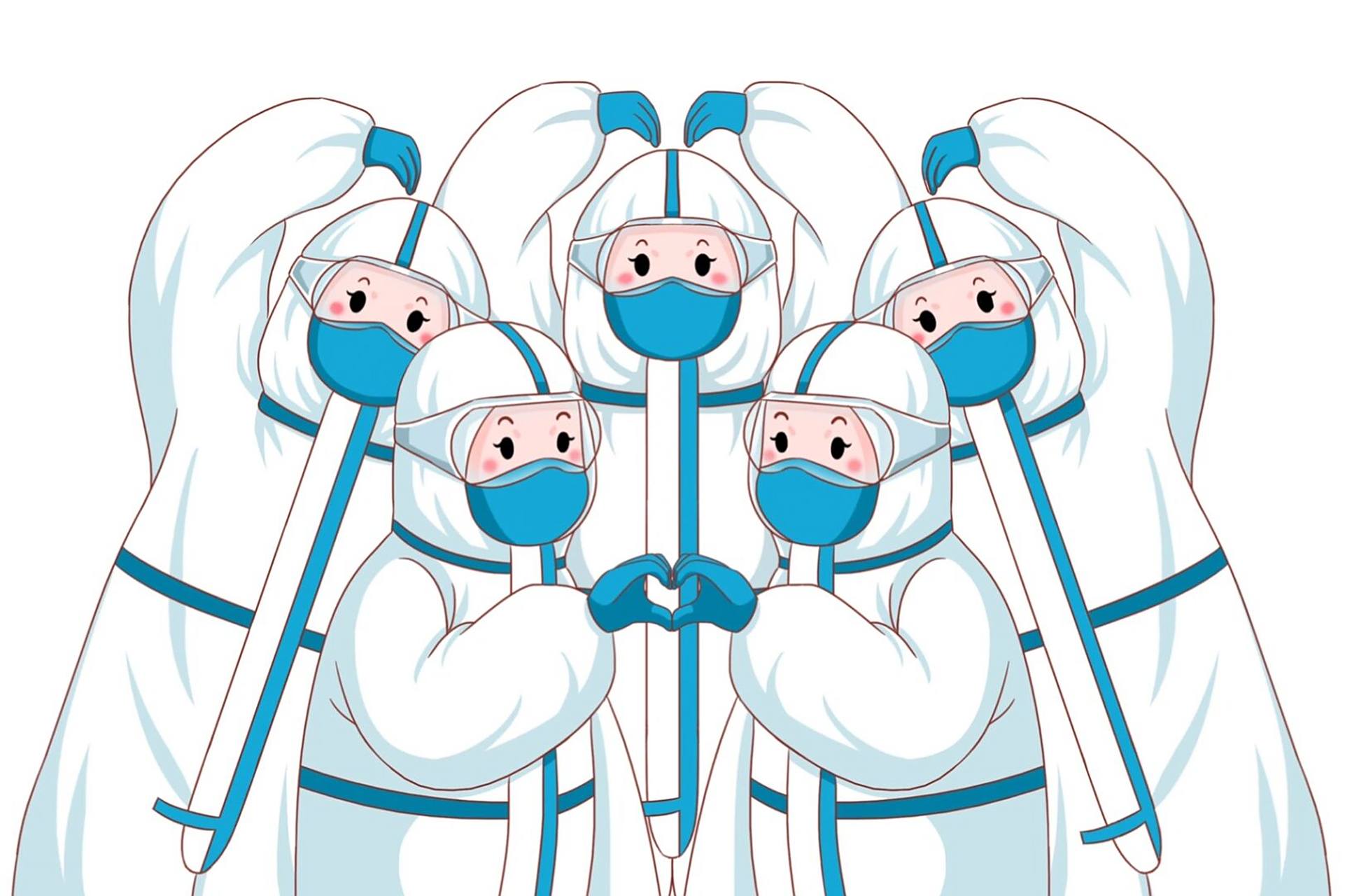 插画|一起画大白三 致敬白衣天使们,你们辛苦了,感恩你们无私的奉献