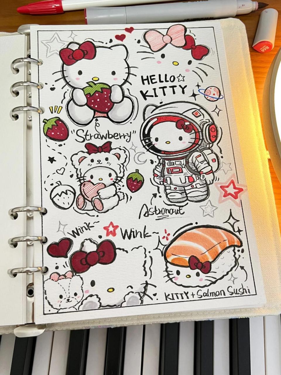 的凯蒂猫来咯 这种风格的hellokitty,有人喜欢嘛 纸张:a5尺寸水彩纸