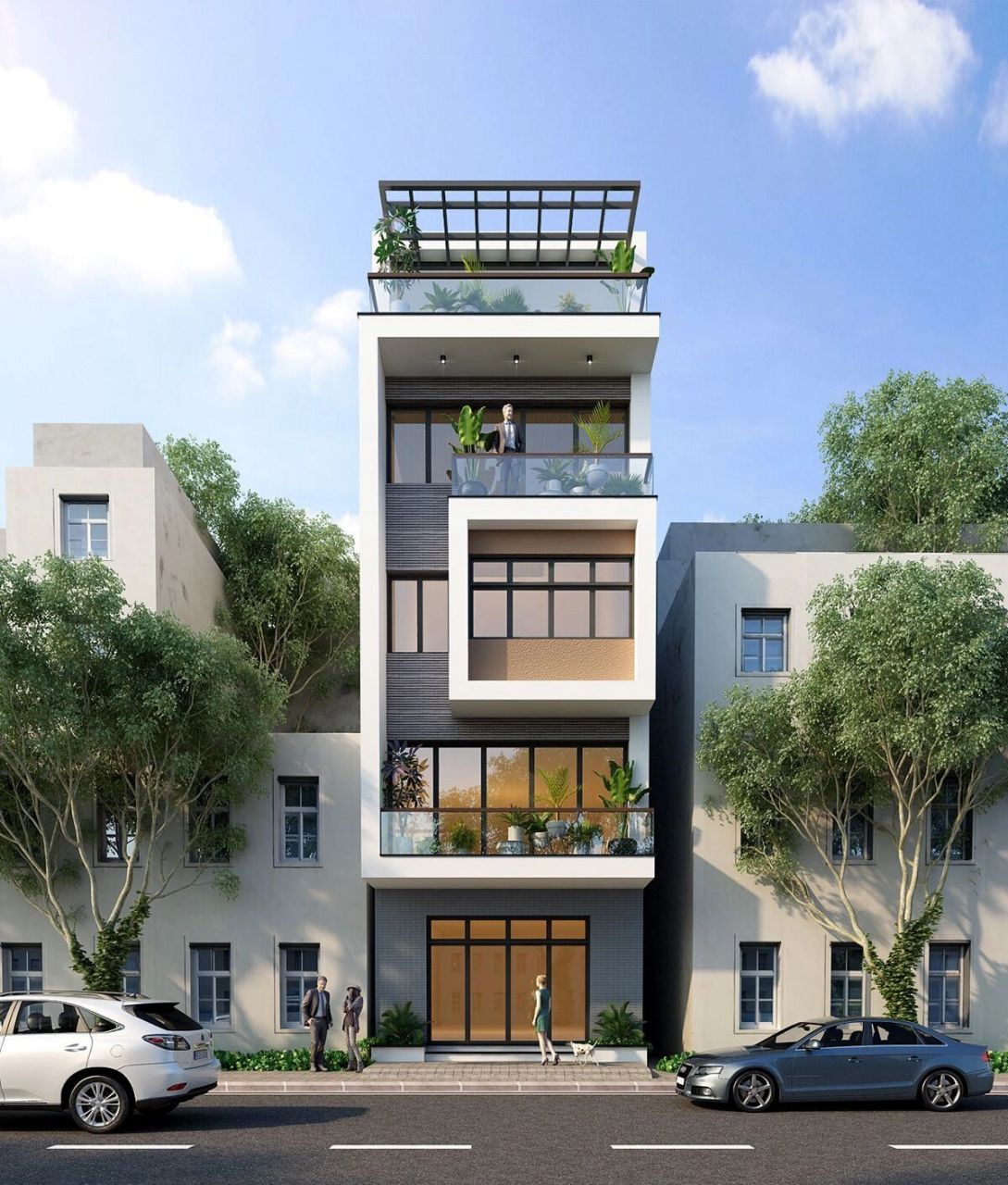 5m面宽的现代别墅自建房设计,你喜欢吗?