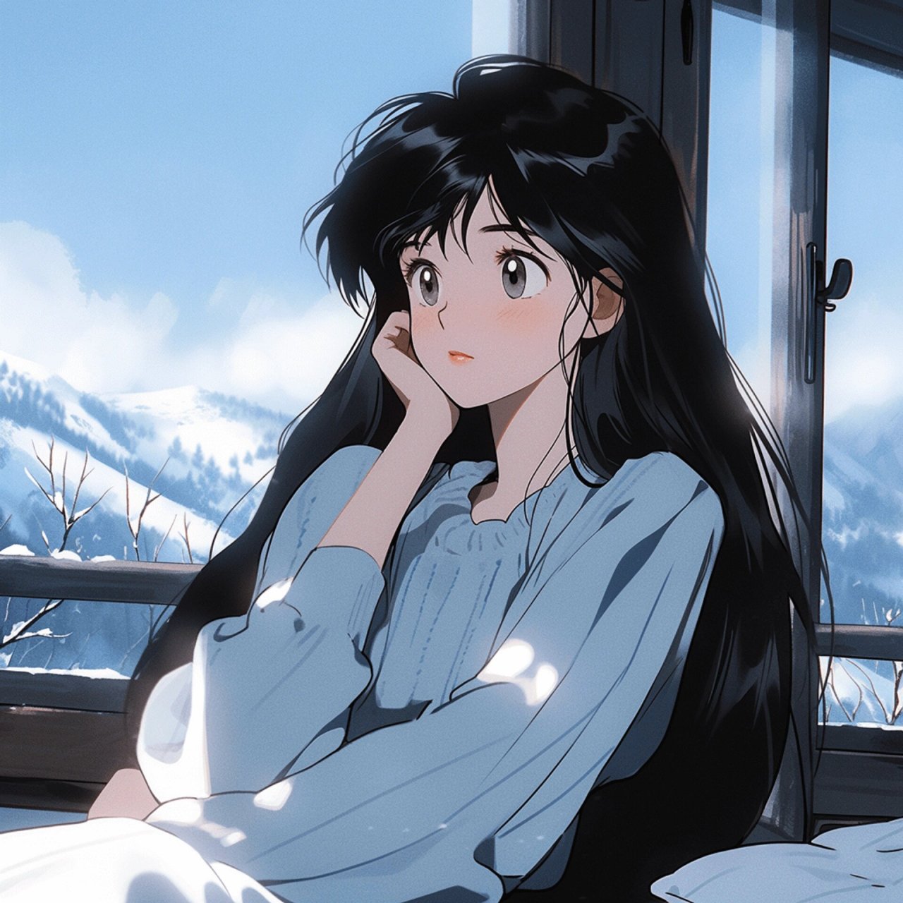 清冷破碎感头像动漫女 将梧桐寄往 你来时的夏 经半生 再寄返 我的秋