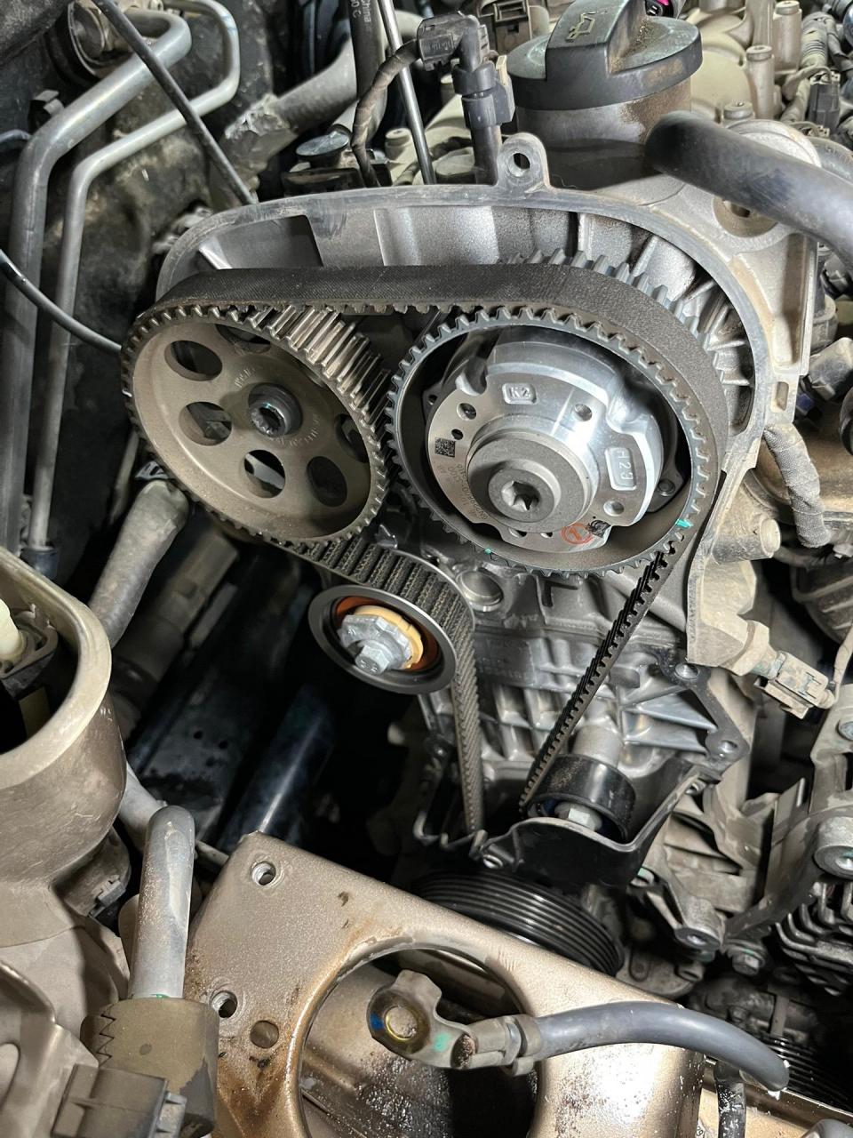 15年大众捷达1.6(ea211正时皮带安装)