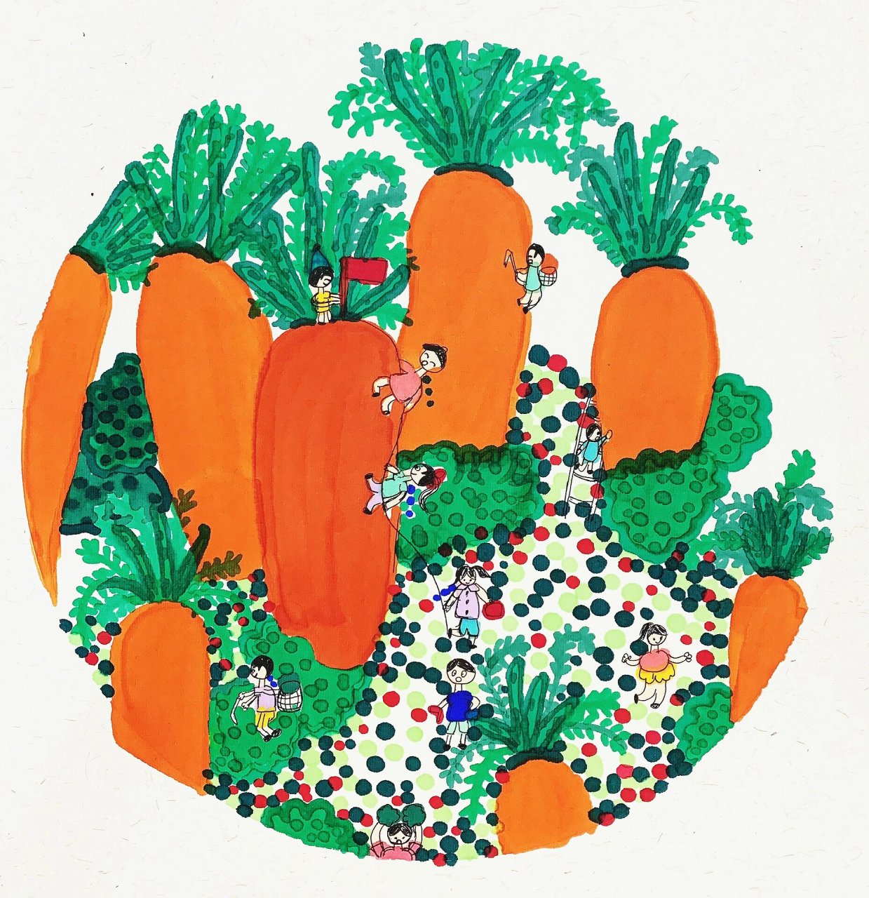 胡萝卜09小人国-创意美术 最近因为疫情宅家,画小人国太上瘾,太喜欢