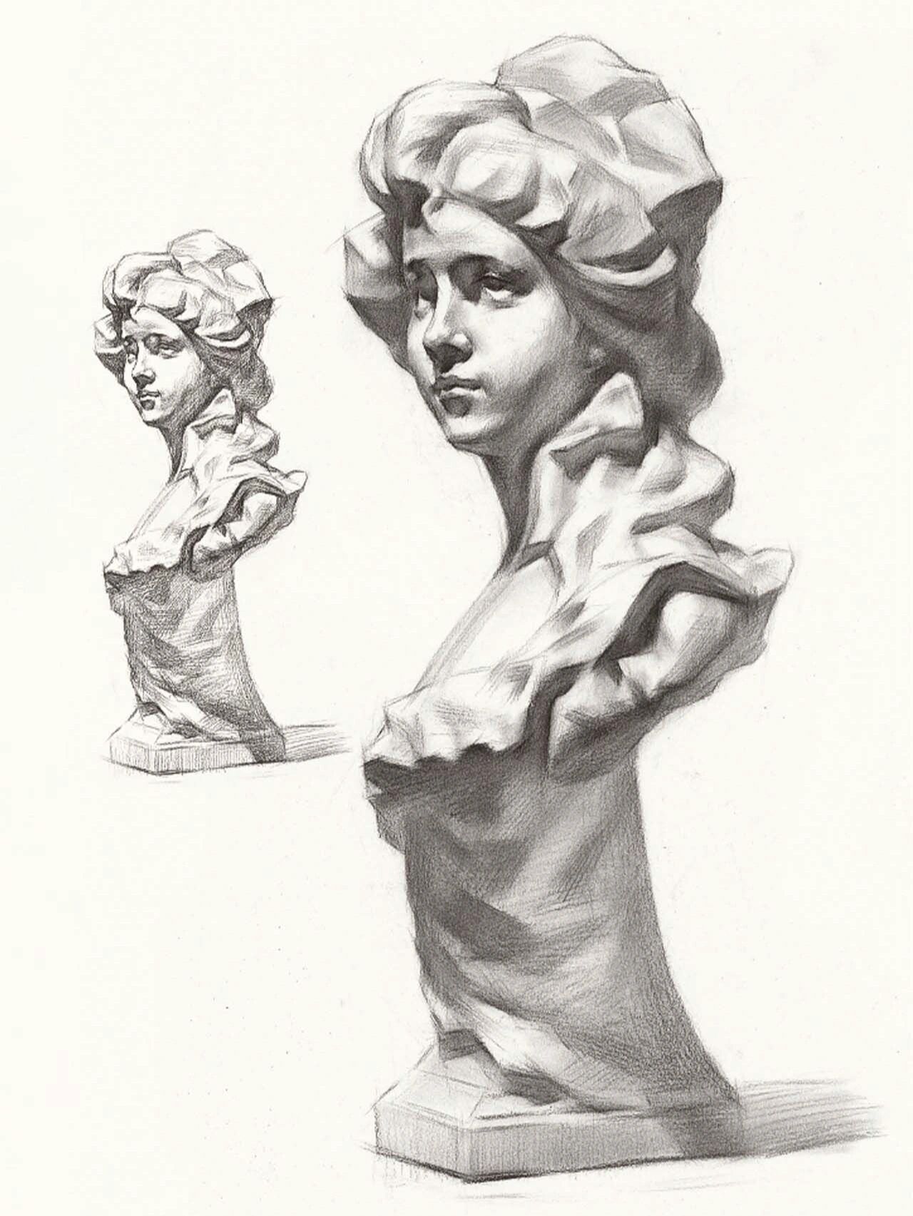 素描石膏头像——西洋少女