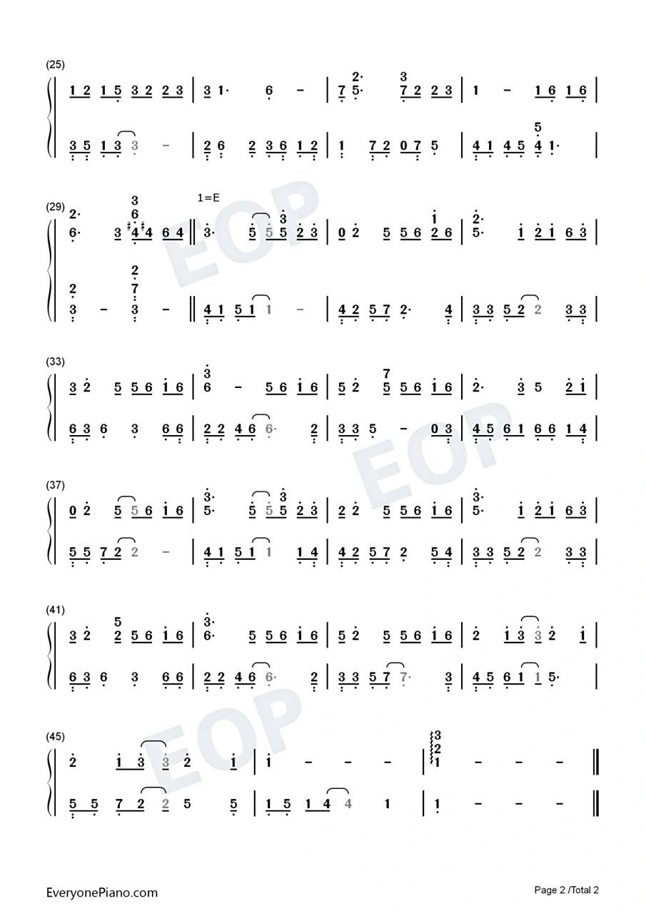 《青石巷》钢琴简谱双手