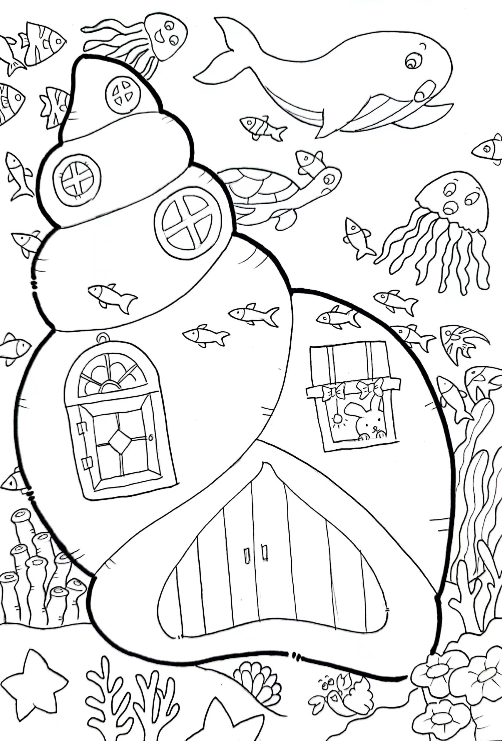 儿童画教程《海螺城堡