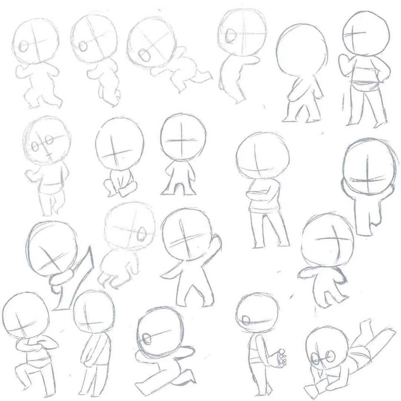 简笔画|人物线稿 #一颗橘子手绘打卡#d9 人物素体 临摹 #一颗橘子手绘