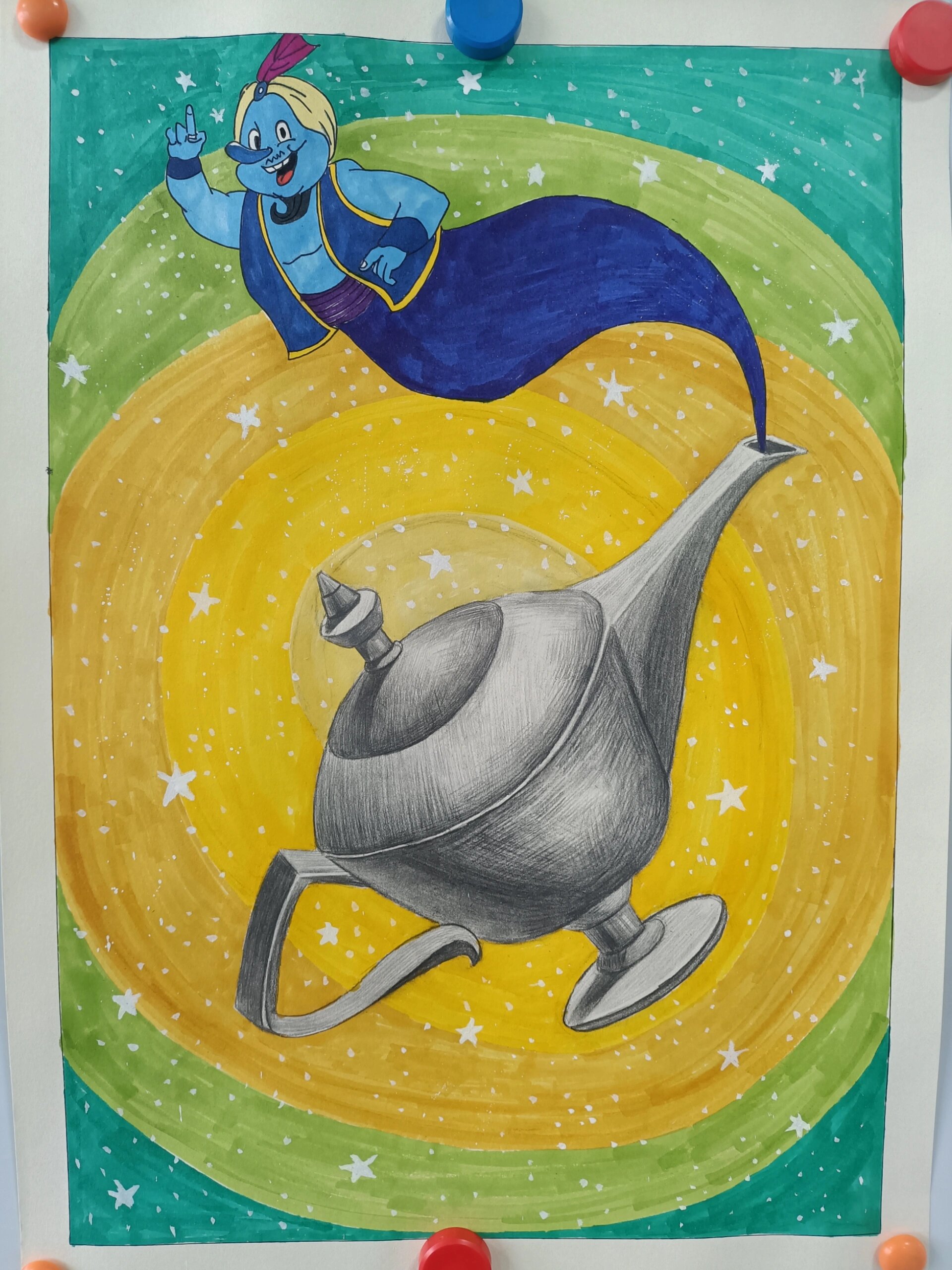 创意素描   阿拉丁神灯