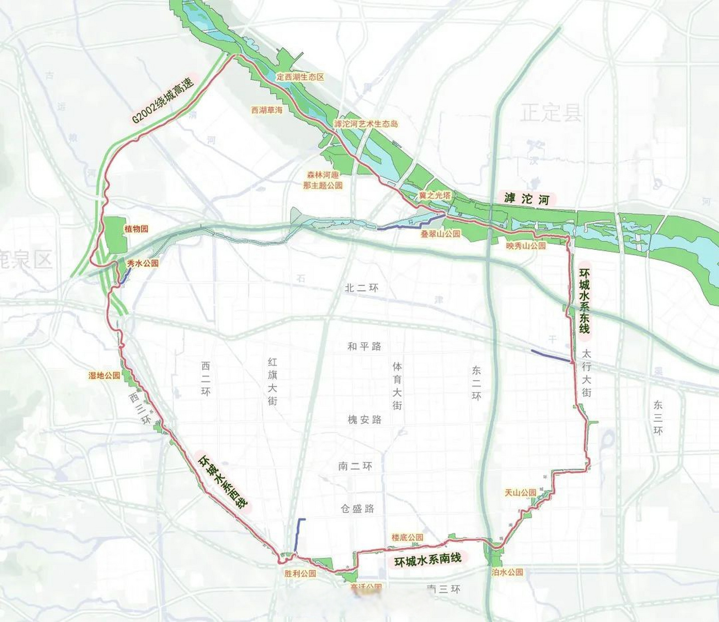 近日,石家庄市园林局网站发布了《石家庄市环城绿道建设实施方案》.