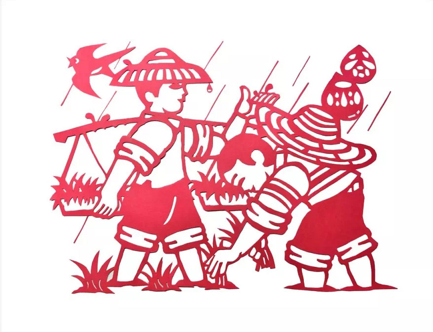 来剪纸里发现最美人间四月天】#谷雨# 时至暮春,细细密密的雨丝,伴随