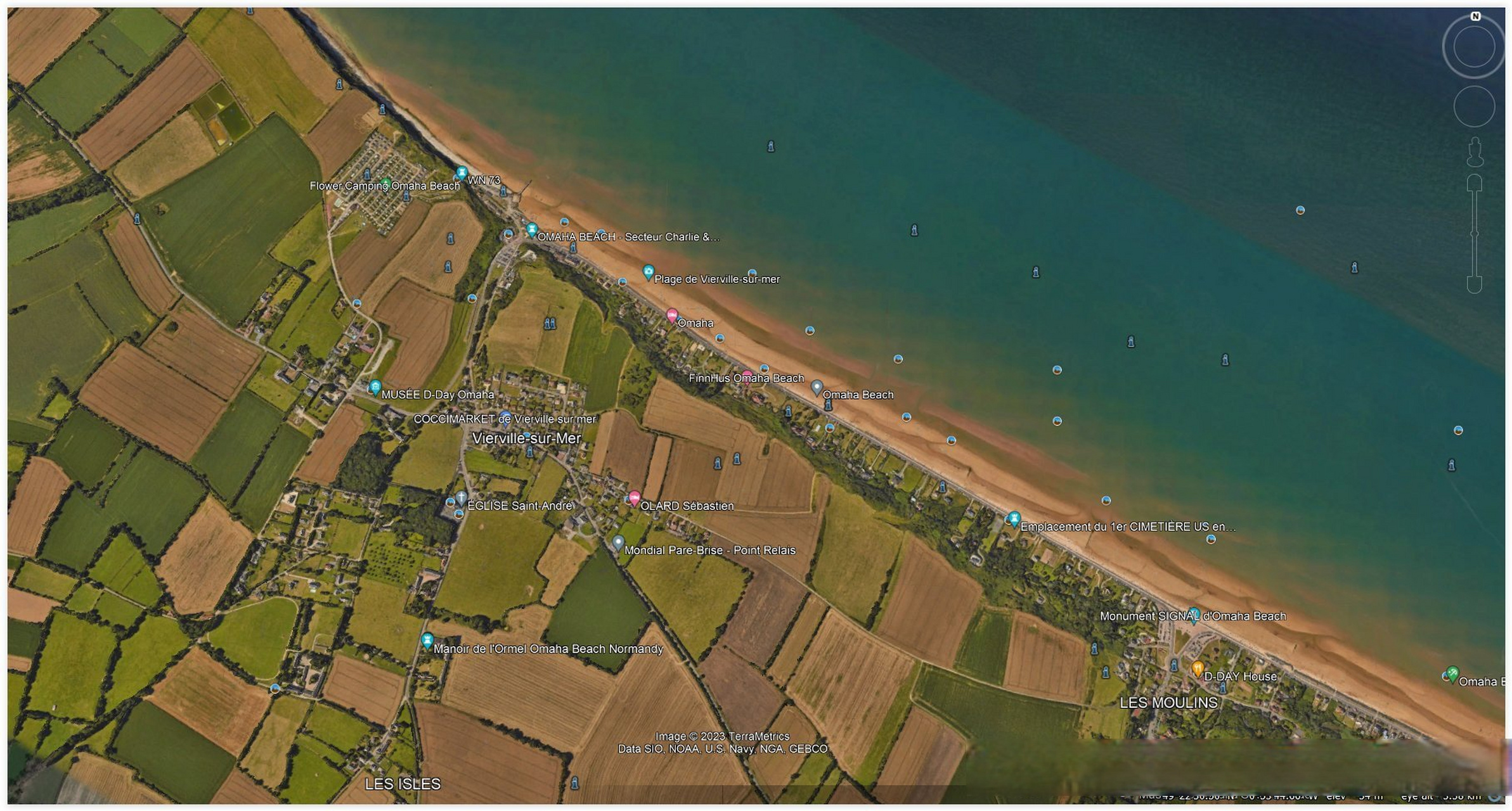 诺曼底奥马哈海滩今昔,有些农田地块的形状至今未变