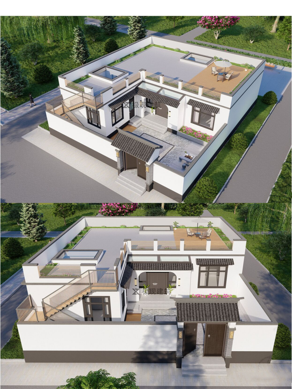 北京大兴丨一层平屋顶新中式风格自建房 项目概况 建筑尺寸:15.