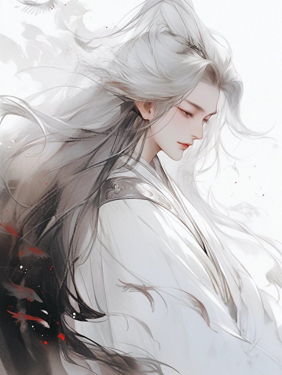 今日份白衣古代美男 沧海何曾断地脉 白袍端合破天荒