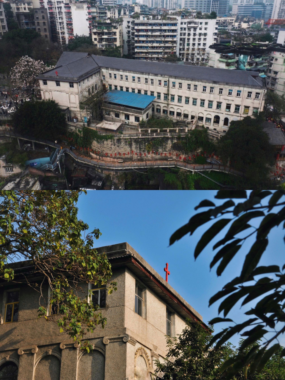 仁爱堂是1902年,由法国神父修建的"仁爱医院"的礼拜堂,是重庆第一座