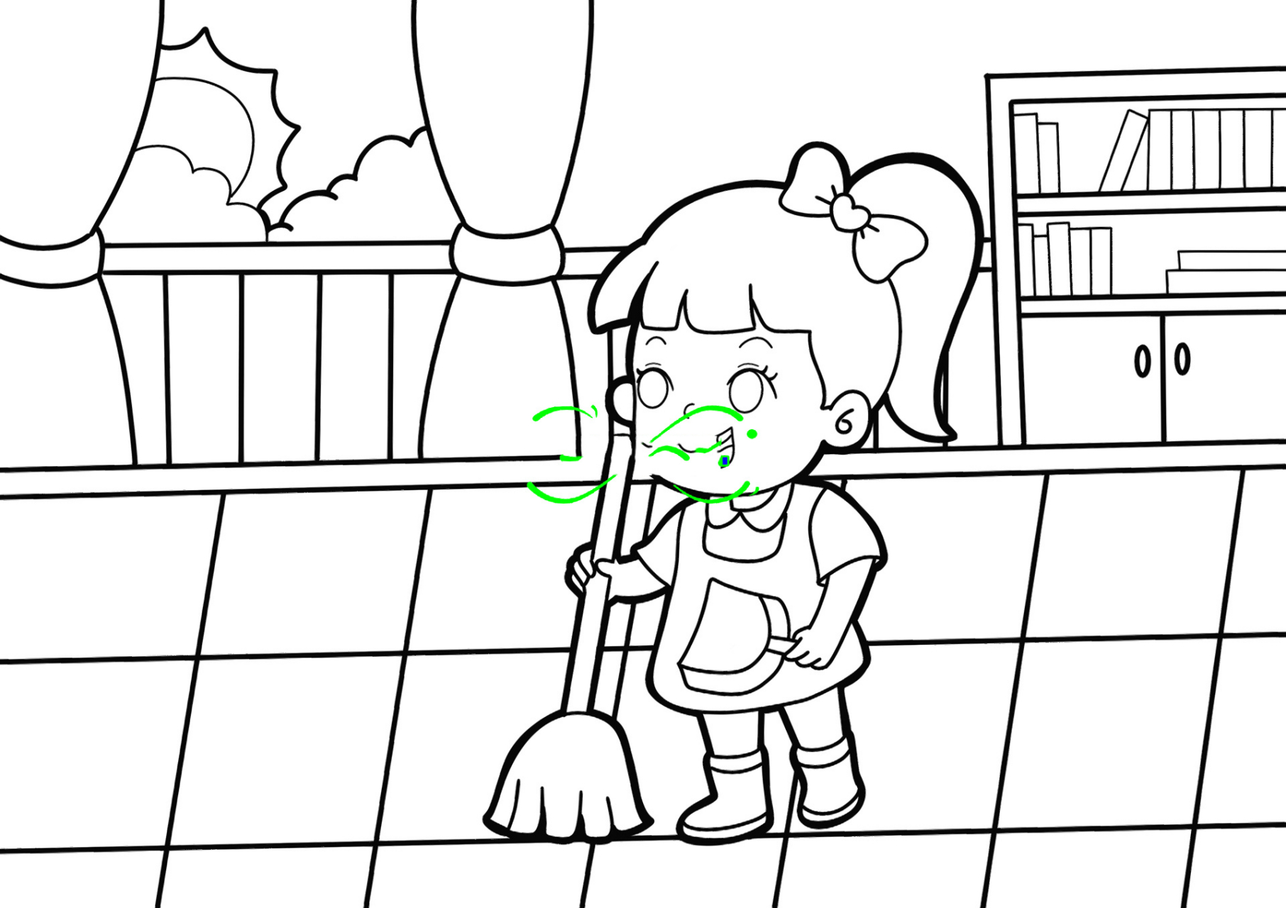 五一劳动节主题画 小女孩儿童画