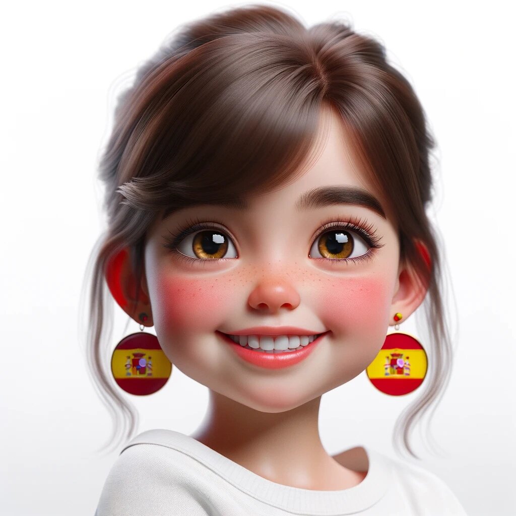 一组可爱的西班牙女孩头像