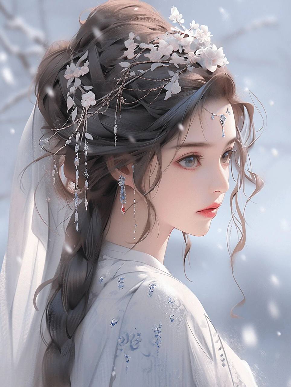 冷艳美女|古风壁纸|小说封面插画                社区熟人节