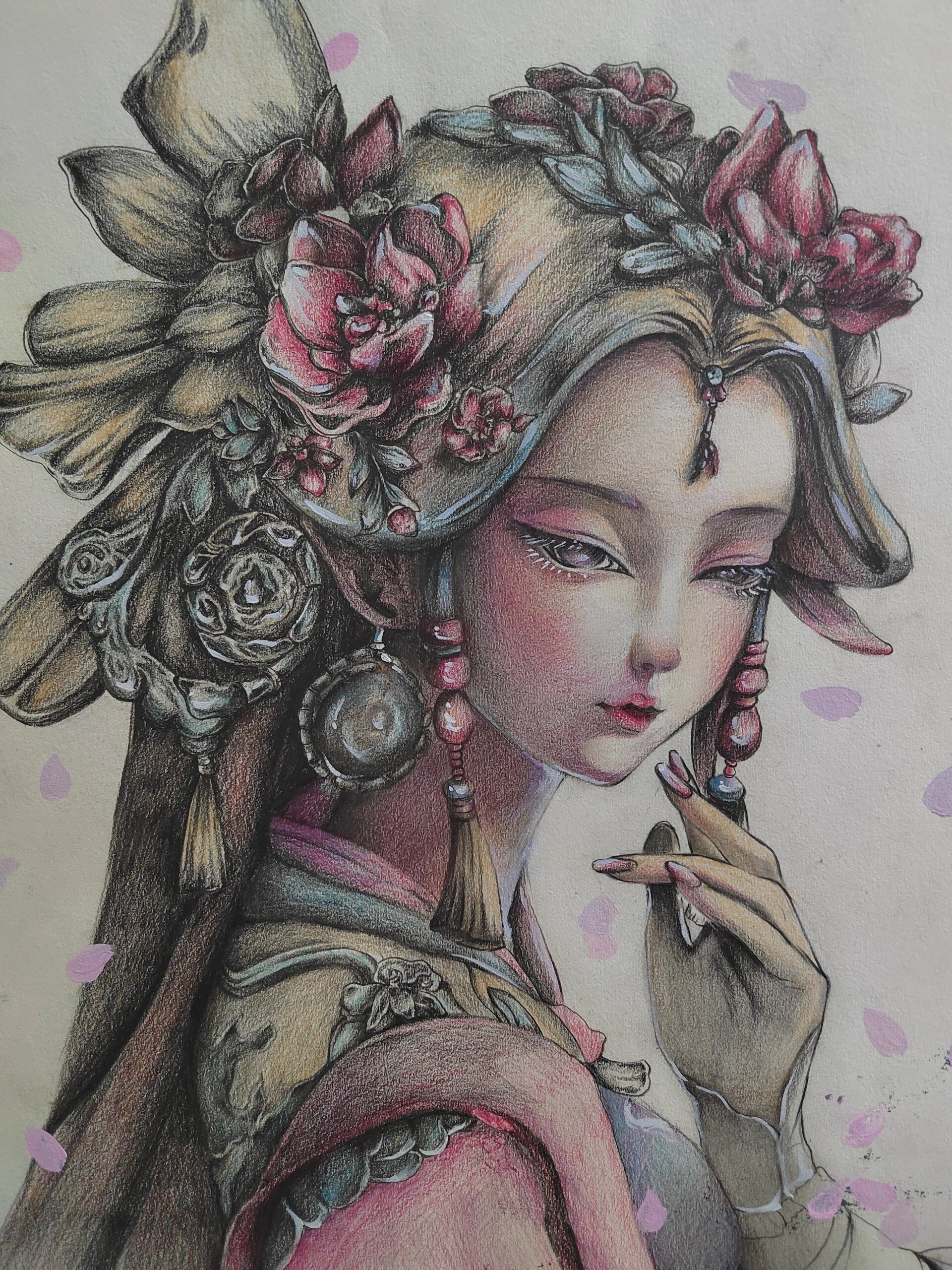 古风动漫(素描 彩铅)