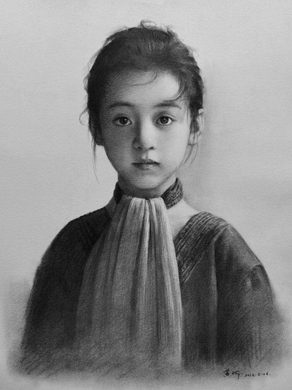 铅笔画简单小女孩图片