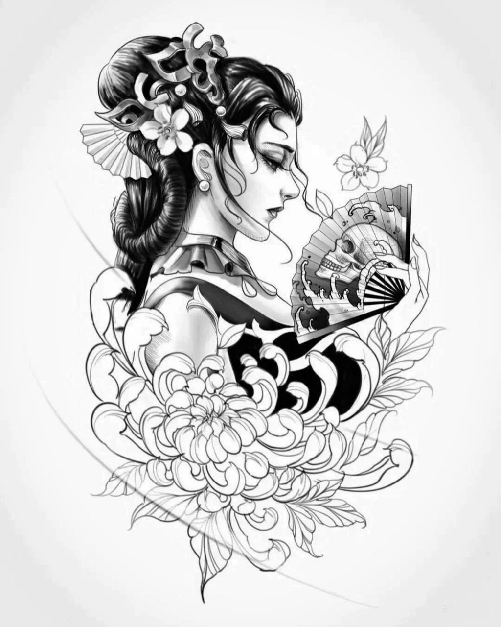 艺妓纹身手稿(1) 艺妓纹身手稿