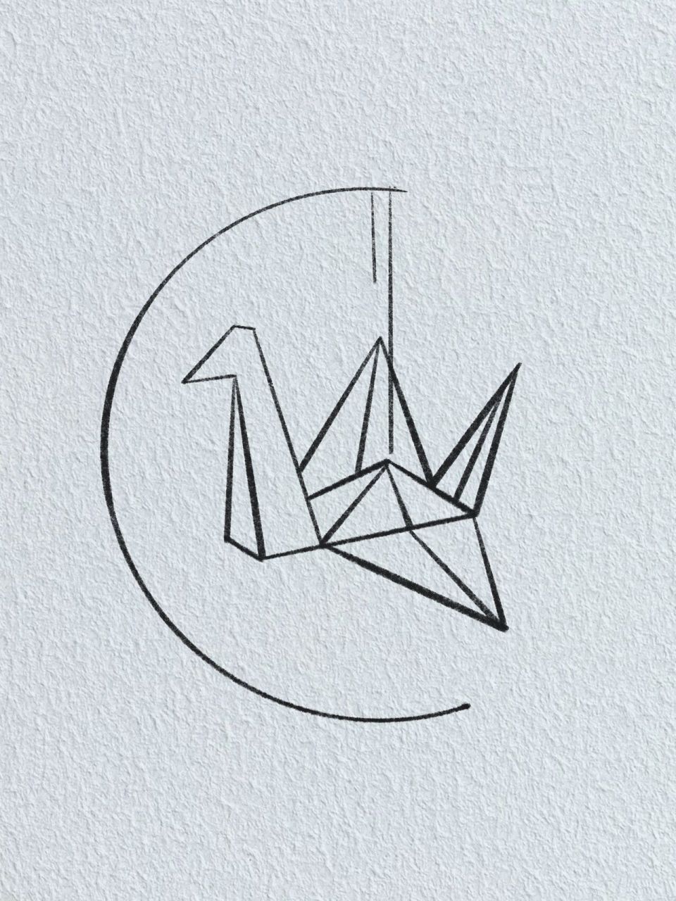 治愈系简笔画/折一千纸鹤给你 许下千纸鹤的心愿 临摹