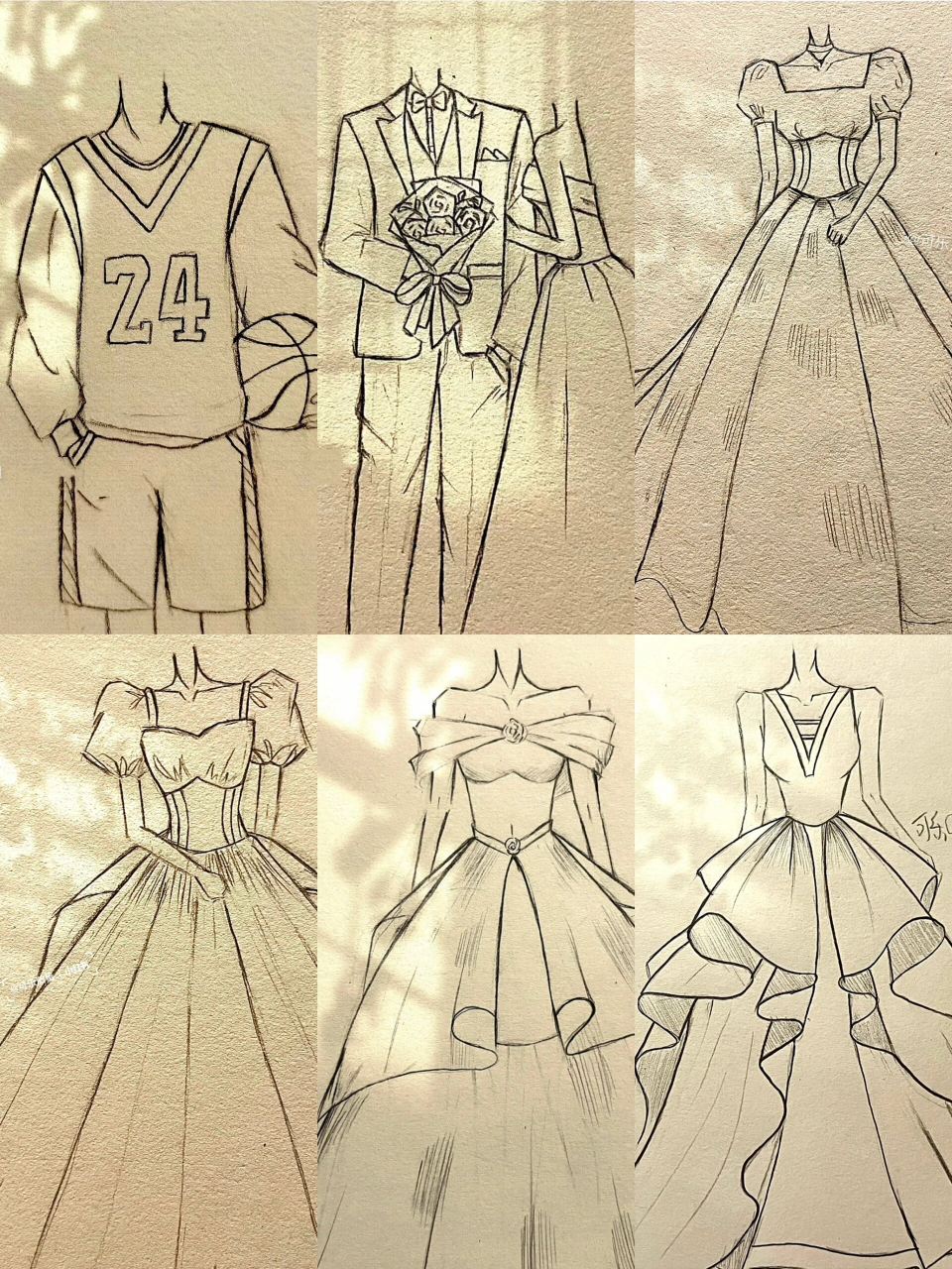 裙子合集#绘画临摹# #手绘临摹# #临摹打卡# #铅笔画# #临摹