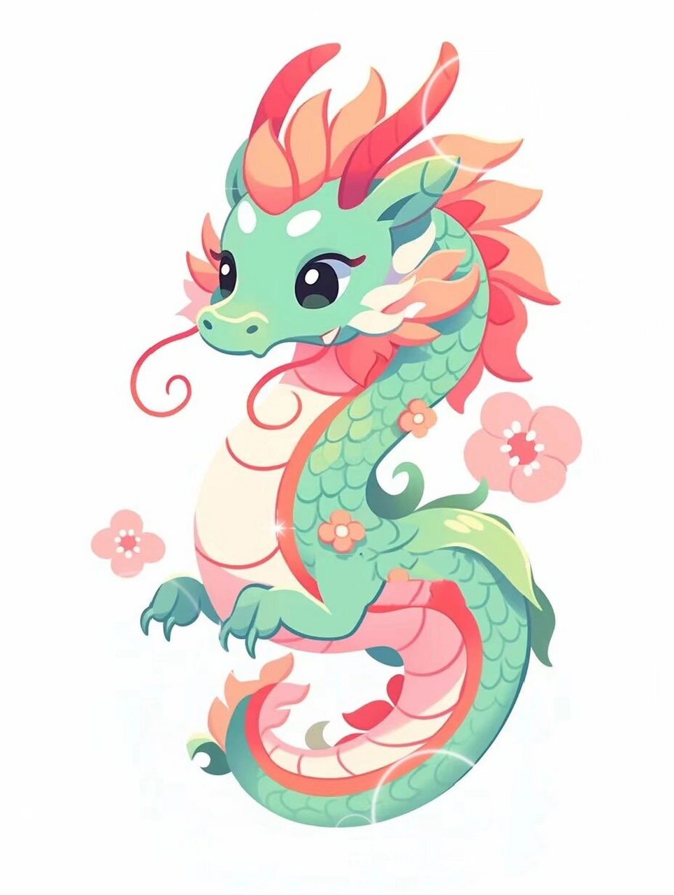 临摹了一张可爱龙,原图附后面 #临摹# #手绘临摹