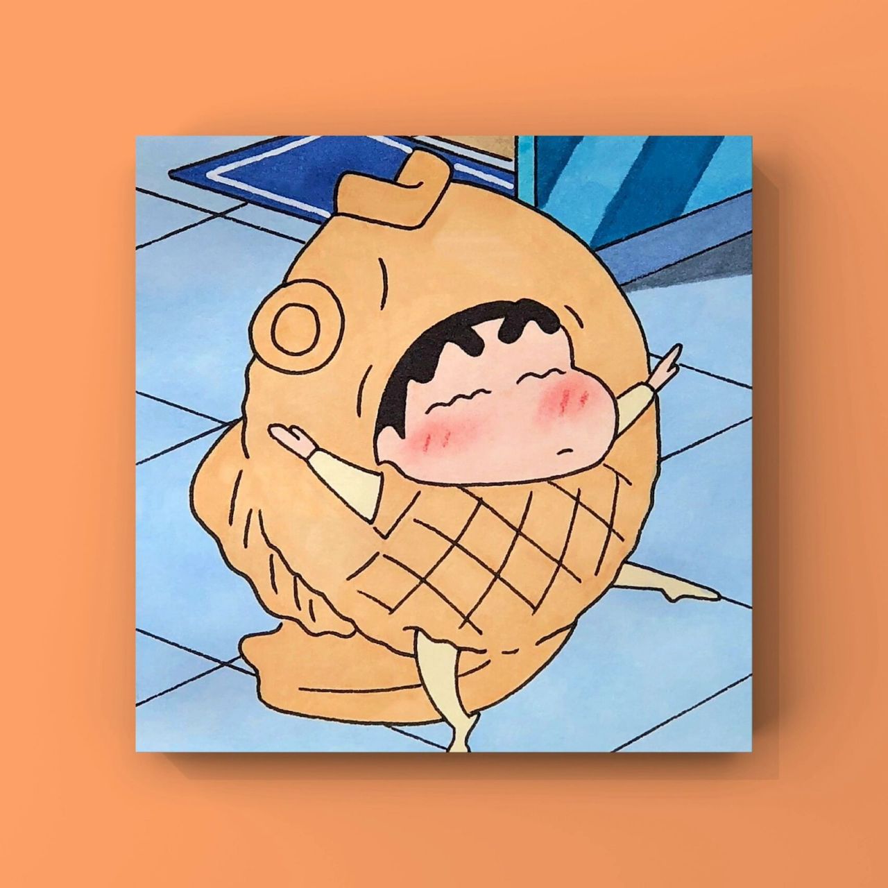 马克笔手绘| 蜡笔小新鲷鱼烧(附线稿色号) 蜡笔小新cos系列