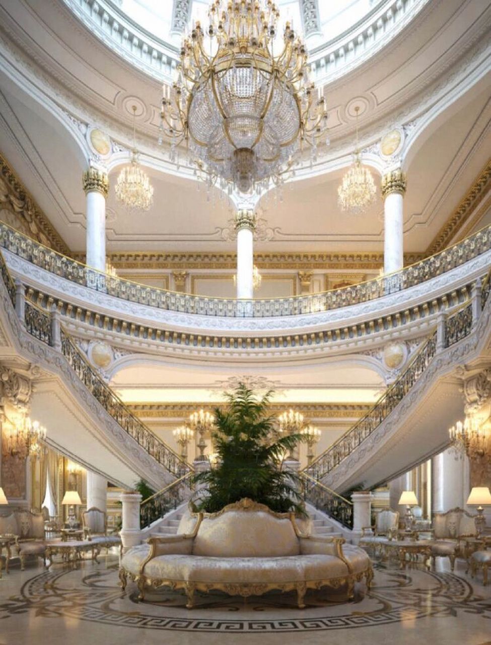 别墅设计|1000㎡金碧辉煌的欧式豪华装修 ✨蓝绿色系 ✨卧室设计 