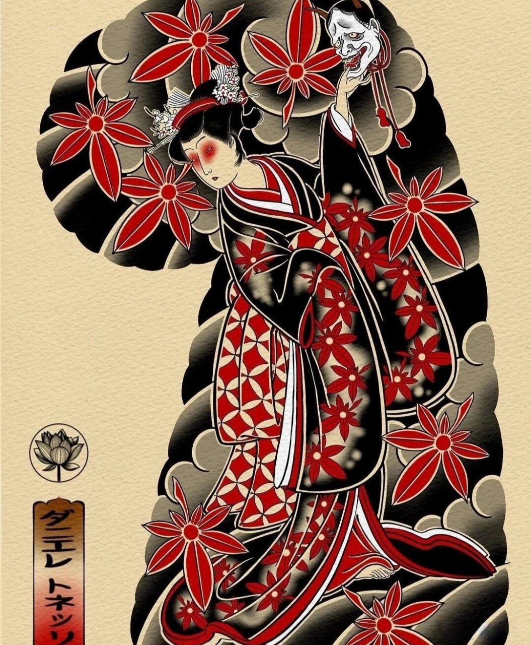 日式半甲纹身手稿