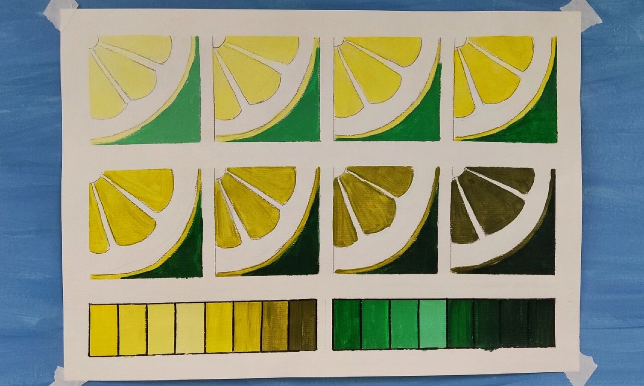 水粉色阶,水粉明度纯度变化推移表