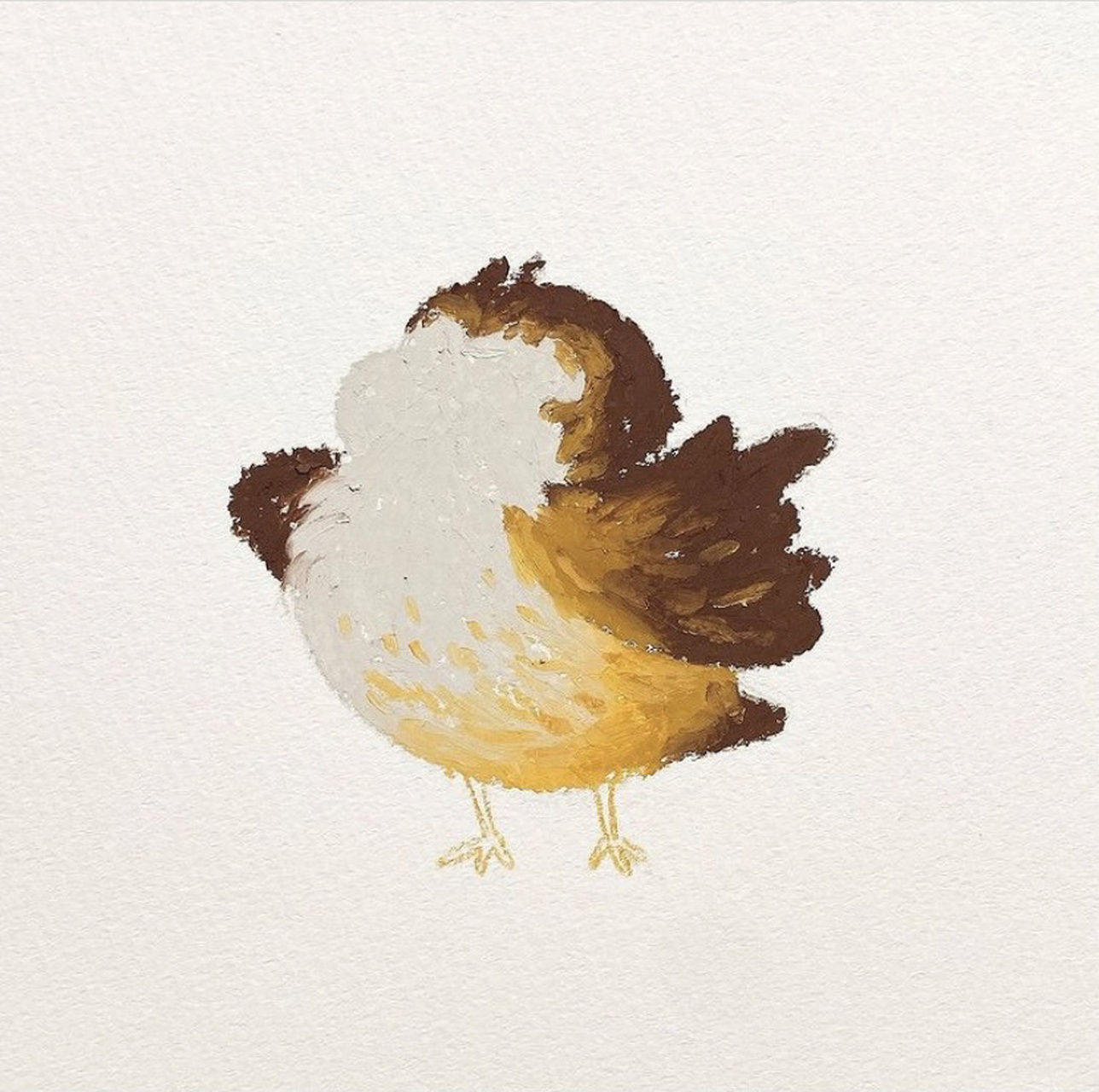 油画棒 | 圆润q弹的小麻雀 附过程 via.ins goshen