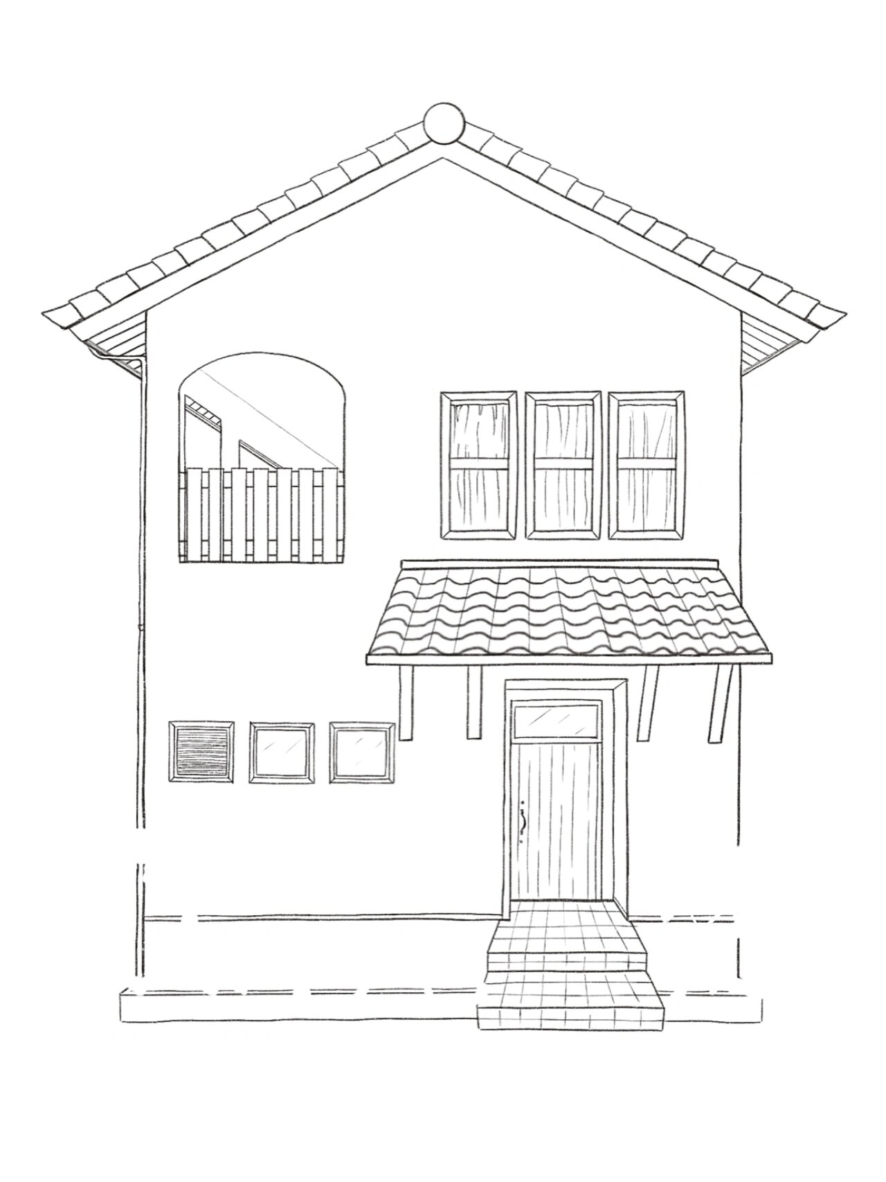 简单小房子 | 线稿