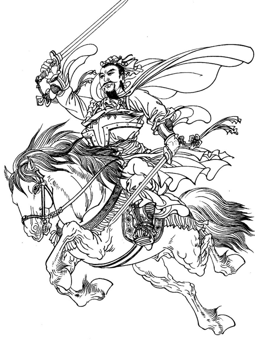古代武将线描图稿