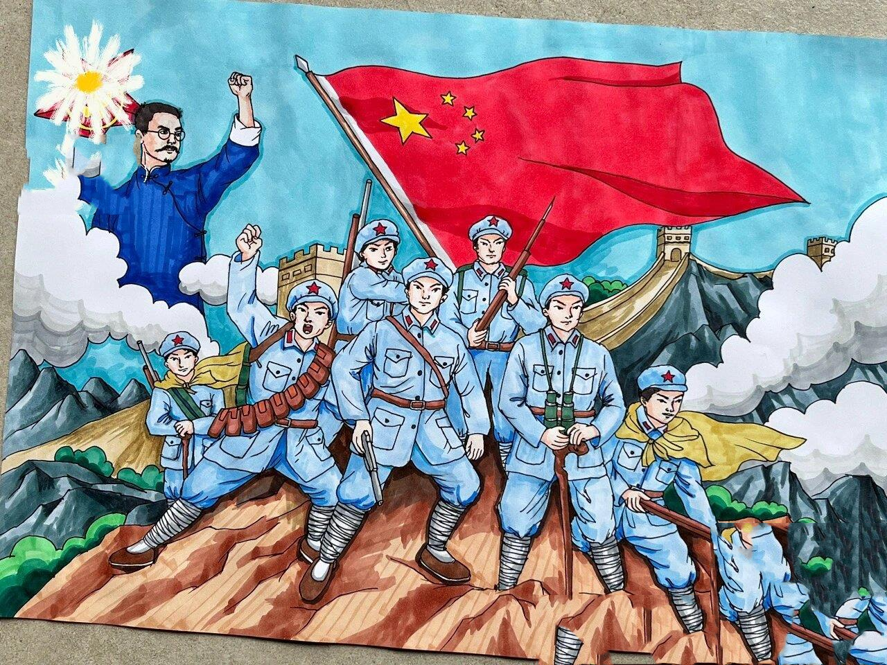 传承红色基因 抗日战争主题画