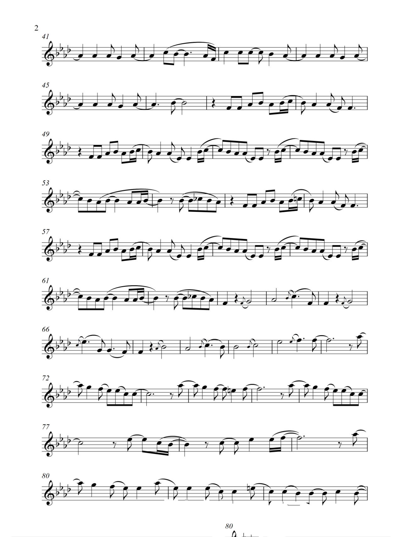 郭顶《凄美地》长笛,单簧管等器乐五线谱