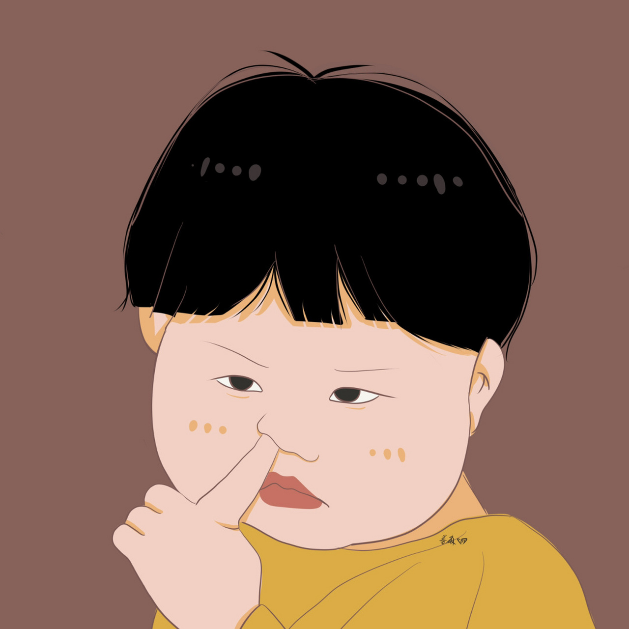 插画 | 情侣头像 |挖鼻孔的小天使情头男头 应各位小姐妹要求出的挖