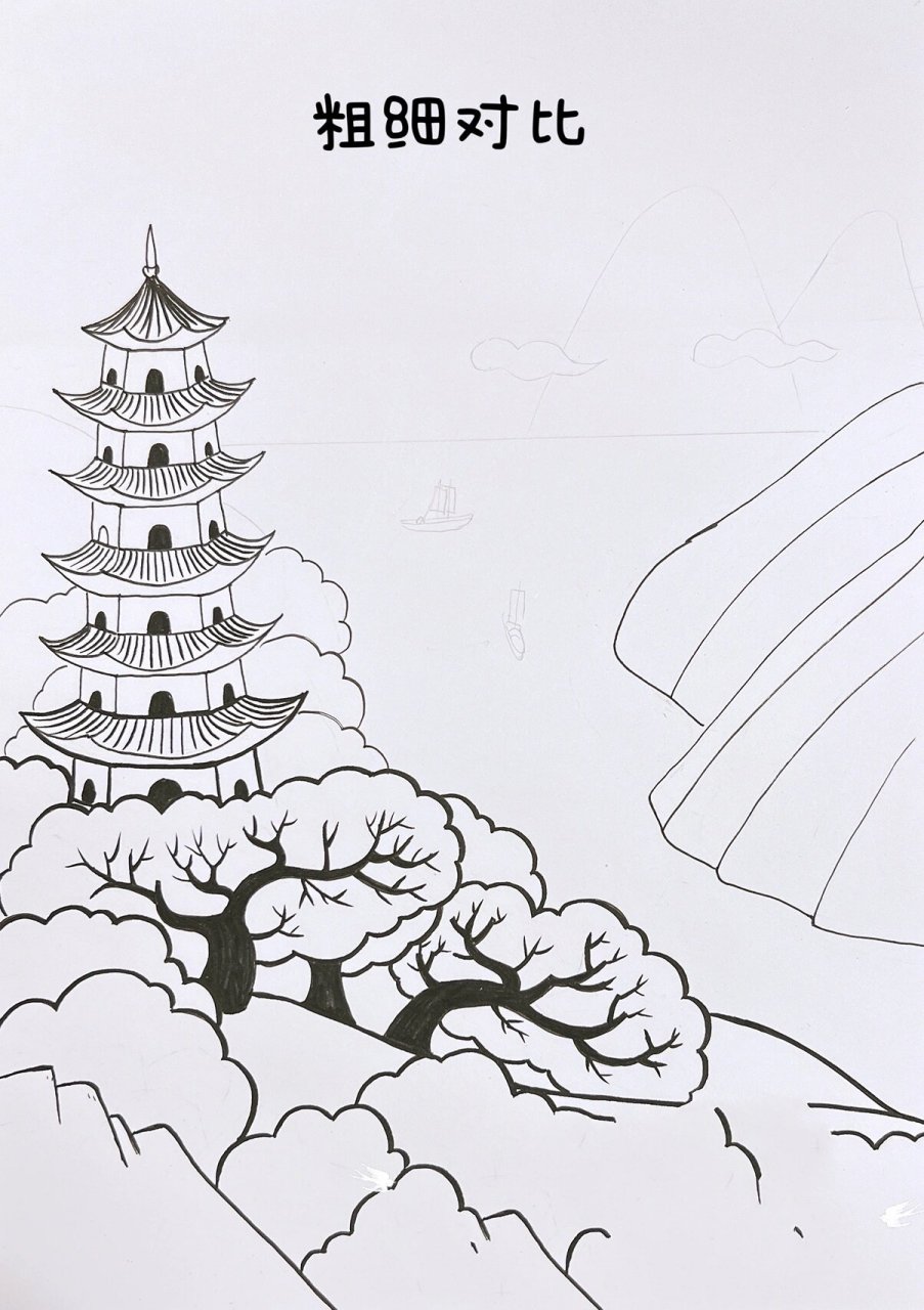 《江畔独步寻花·其五》小学古诗配画来了 唐·杜甫 黄师塔前江水东