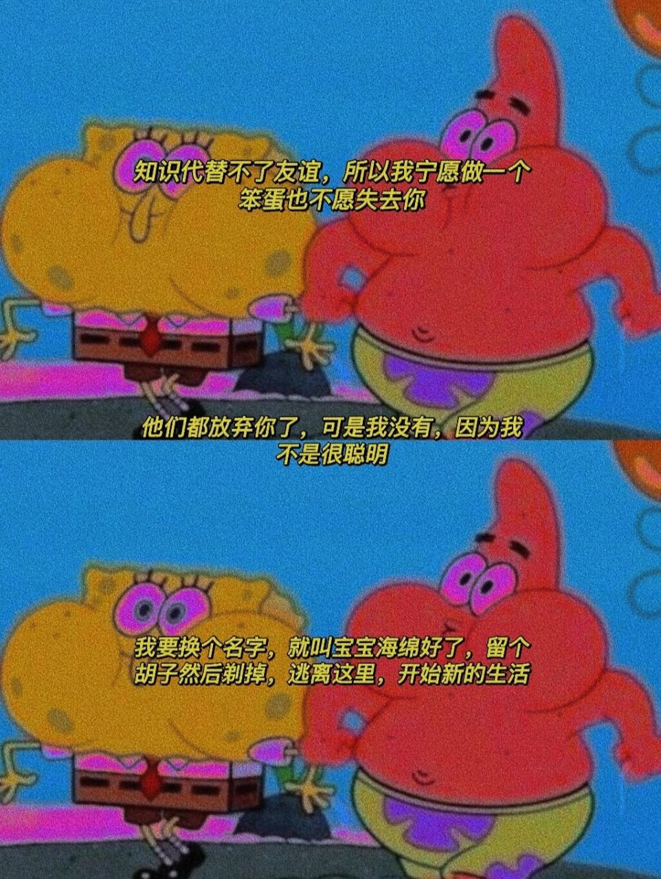《海绵宝宝》里的神仙文案78找到友情的意义 78知识代替不了友谊