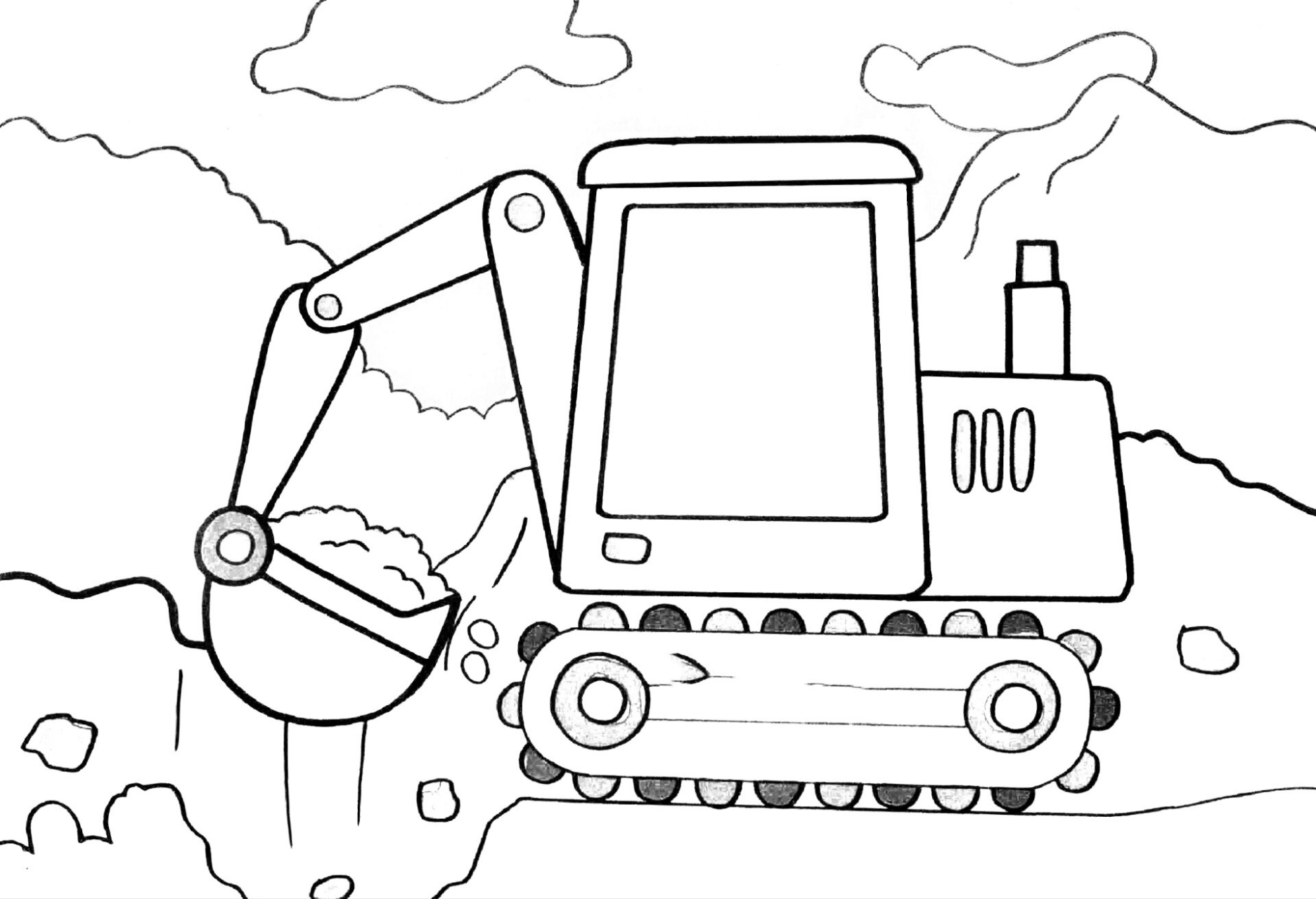 以下是一些常见的工程机械车儿童画: 1
