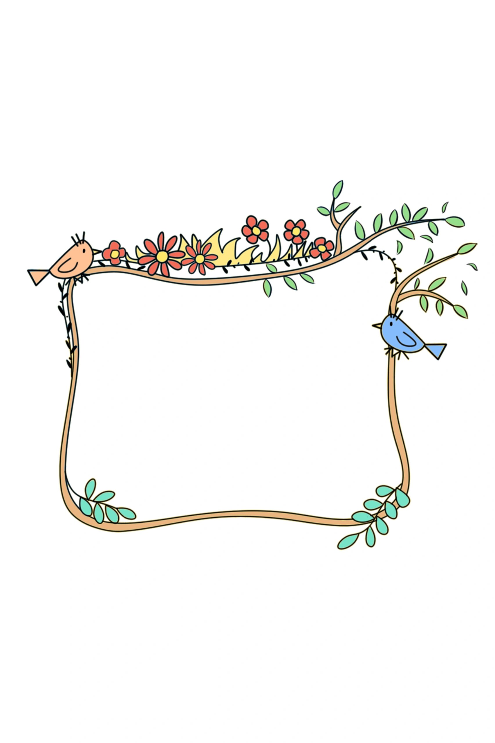 继续分享一波敲可爱的卡通边框素材 	 卡通图案🈶彩色小火车🚂