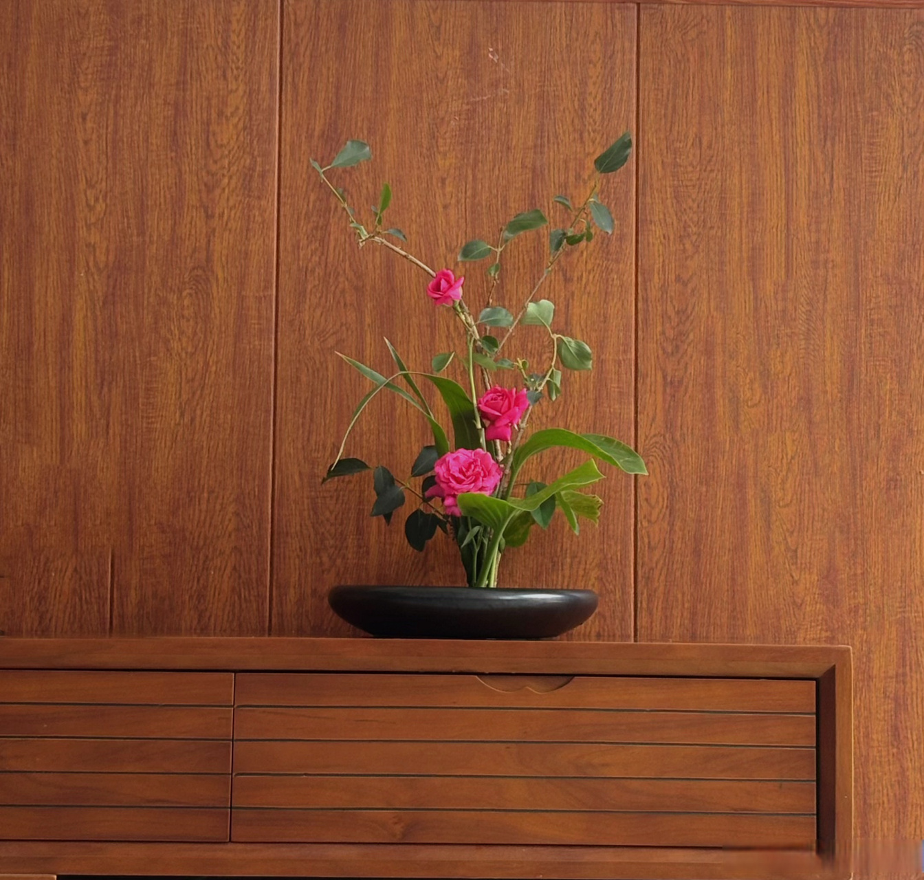 中国传统插花,盘花